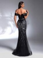 SD3178 Luxe Contrast Mermaid Rhinestone Gown - Image 3