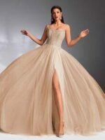 SD3211 Faux Two-Layer Beaded High-Low Gown - Image 8