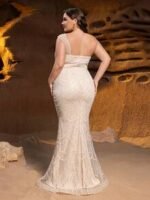 SD3244 One-Shoulder Beaded Sequin Mermaid Gown - Image 8