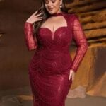 SD3245 One-Shoulder Fish-Scale Sequin Gown