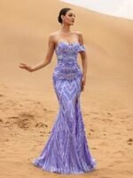 SD3214 Geometric Sequin Mermaid Gown