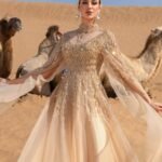 SD3212 Semi-High Neck Dense Beaded Gown