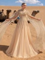 SD3212 Semi-High Neck Dense Beaded Gown - Image 9