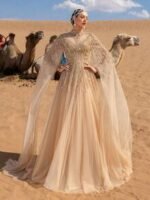 SD3212 Semi-High Neck Dense Beaded Gown - Image 6