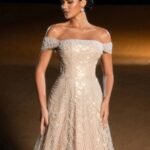 SD3216 Off-Shoulder Shimmering Fish Tail Gown