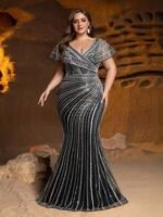 SD3239 Shimmering Sequin Beaded Mermaid Gown - Image 4