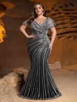 SD3239 Shimmering Sequin Beaded Mermaid Gown - Image 7