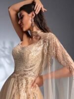 SD3209 Sparkling Sequin Mesh Patchwork Gown - Image 9