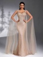 SD3210 Rhinestone Beaded Mermaid Gown - Image 3