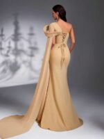 SD3174 Luxury Asymmetric Sequin 3D Floral Gown - Image 9