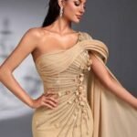 SD3174 Luxury Asymmetric Sequin 3D Floral Gown