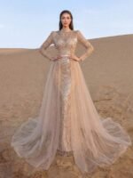 SD3223 Geometric Beaded Tulle A-Line Gown - Image 5