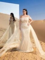 SD3289 Off-Shoulder Mermaid Gown With Flowing Side Ribbons - Image 7