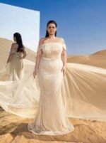 SD3289 Off-Shoulder Mermaid Gown With Flowing Side Ribbons - Image 2