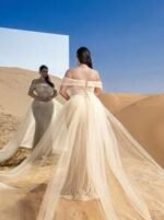 SD3289 Off-Shoulder Mermaid Gown With Flowing Side Ribbons - Image 6