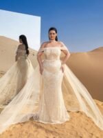 SD3289 Off-Shoulder Mermaid Gown With Flowing Side Ribbons - Image 3