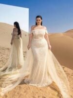 SD3289 Off-Shoulder Mermaid Gown With Flowing Side Ribbons - Image 5