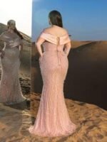 SD3290 Off-Shoulder Beaded Mermaid Gown - Image 6