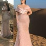SD3290 Off-Shoulder Beaded Mermaid Gown
