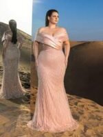 SD3290 Off-Shoulder Beaded Mermaid Gown - Image 4