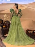 SD3286 Square-Neck Long-Sleeve Fish-Tail Gown - Image 12