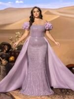 SD3287 Strapless Floral Ruffle Tulle Gown - Image 3