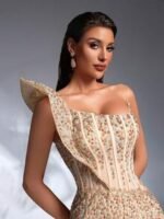 SD3277 Exaggerated Shoulder Sequined Mermaid Gown - Image 8