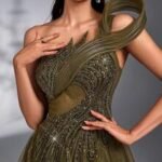 SD3266 Beaded Rhinestone Lace & Mesh Maxi Gown