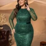 SD3283 Long Sleeve Sequin Mermaid Gown With Beaded Accents